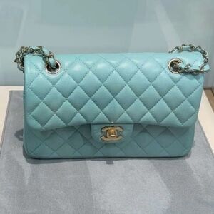 Blue Bag with Gold Hardware